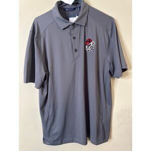 NWT Men’s Medium Georgia Bulldawgs Cutter And Buck Brand Gray Golf Polo N